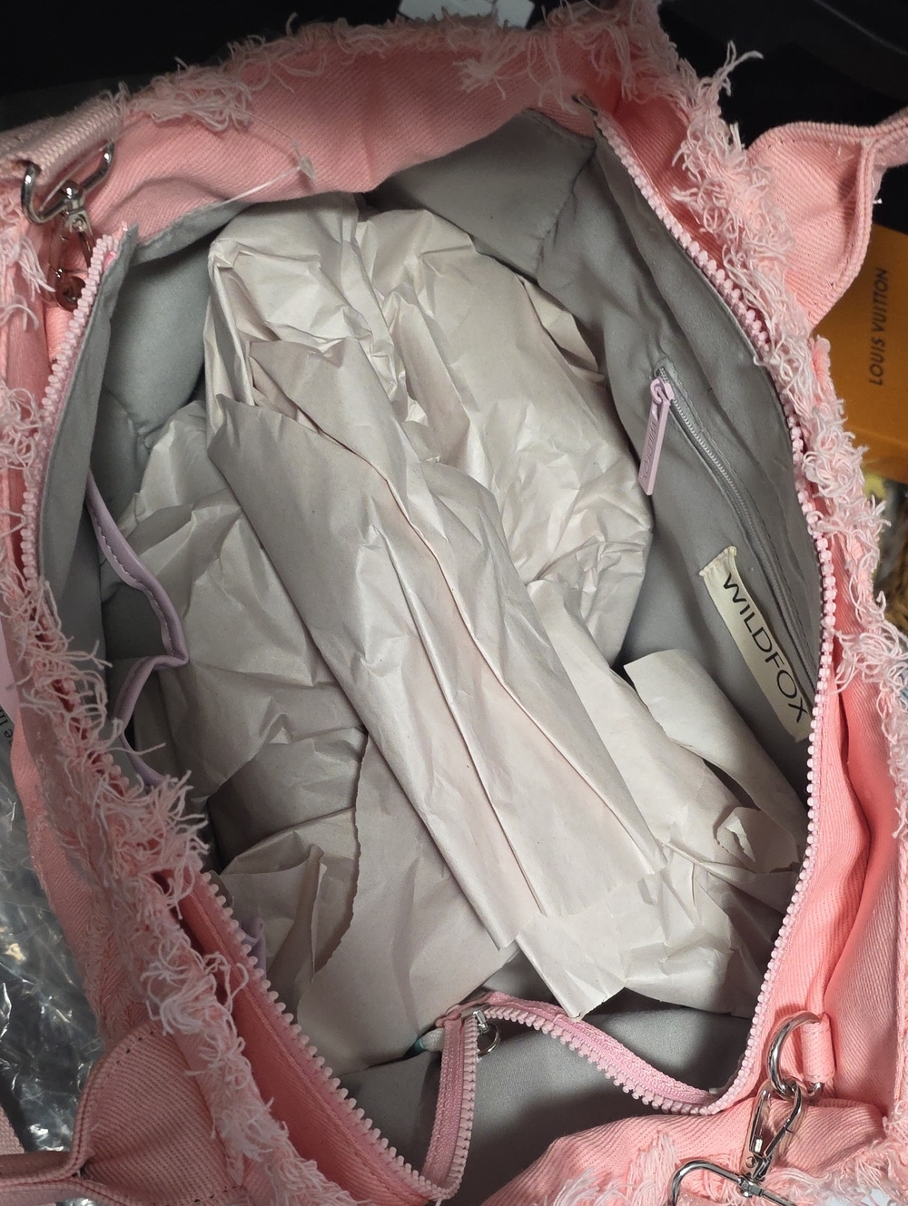 Wildfox Pink Distressed Canvas Travel Tote - Picture 7 of 7